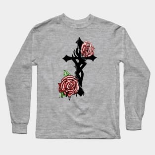 Blood and Roses Cross Long Sleeve T-Shirt